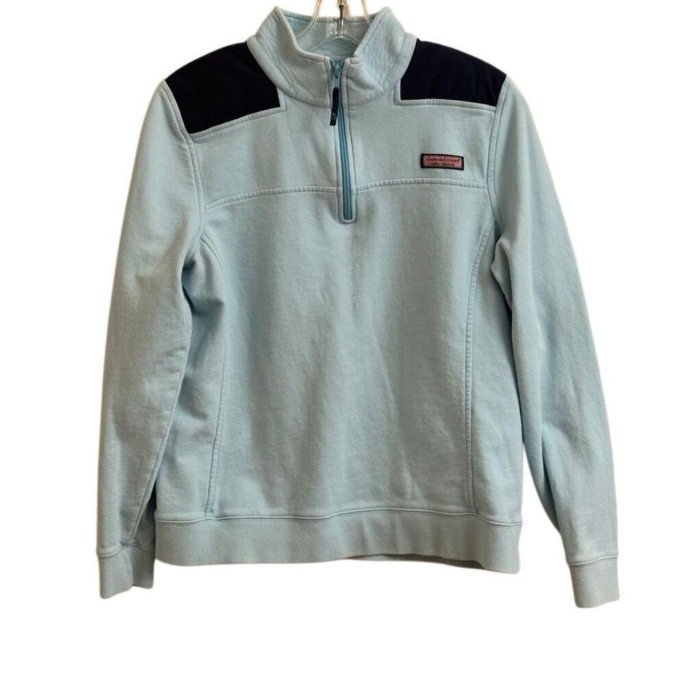 Vineyard Vines Shep Shirt Quarter Zip Sweatshirt Blue Size Large
